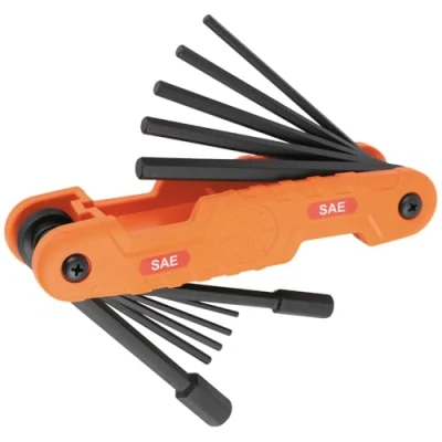 Afbeelding van Klein Tools 70550 zeskantsleutelset, 11 SAE maten, zware inbussleutel gereedschap met extra lange zeskantsleutels, oranje