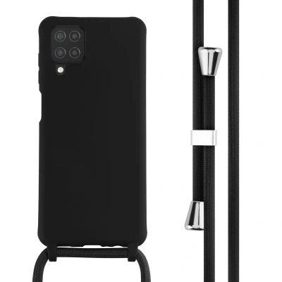 Afbeelding van Samsung Galaxy A12 Hoesje Siliconen en TPU (zacht) iMoshion Softcase/Koordhoesje/Backcover Zwart Telefoonhoesje