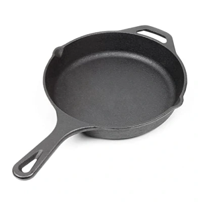Afbeelding van Skillet van gietijzer Ø20cm, koekenpan met handgreep en schenktuiten grillpan