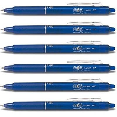 Afbeelding van Pilot Frixion Clicker, intrekbaar, fijne ronde punt, uitwisbaar, 0,7 mm, veerpunt, 0,35 lijn BLRT FR7 (6 stuks)