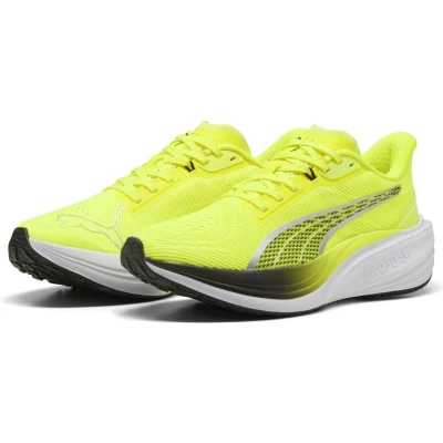 Afbeelding van Puma Darter PRO Hardloopschoenen voor op de weg, Heren, Maat: 40.5, Yellow alert black Textiel/ synthetisch