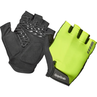 Afbeelding van GripGrab ProRide RC Max Korte Vinger Zomer Fietshandschoenen met Padding Geel Hi Vis Heren Maat M