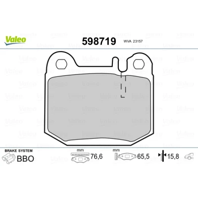 Afbeelding van Valeo Remblokset 598719