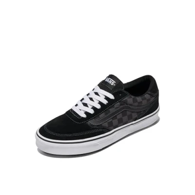 Afbeelding van Vans Heren Brooklyn Ls Sneaker, Checkerboard Zwart/Asfalt, 8.5 UK, Dambord Zwart Asfalt, 42.5 EU