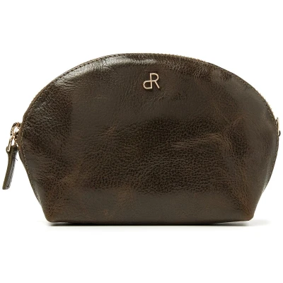 Afbeelding van make up tasje met spiegel etui klein Spiegeltasje dames leer van dR Amsterdam Veilig opbergen je en ruimte voor 3 creditcards Milan 28630 Green