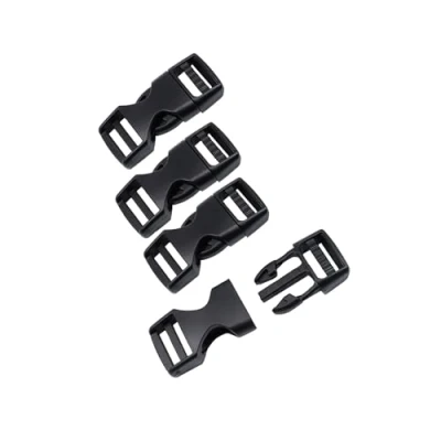 Afbeelding van BAIWOAK Side Release Gesp 15mm Plastic Snap Claps Clips Vervanging Gespen voor Riem (15mm, 4Sets), Zwart