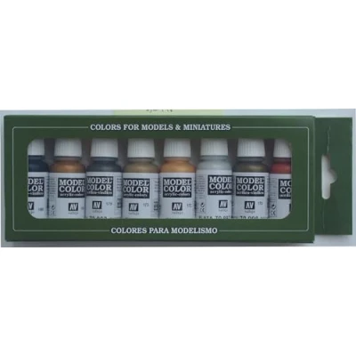 Afbeelding van Vallejo Model Kleur Metallic Acryl Verf Set Diverse Kleuren (Pack van 8)