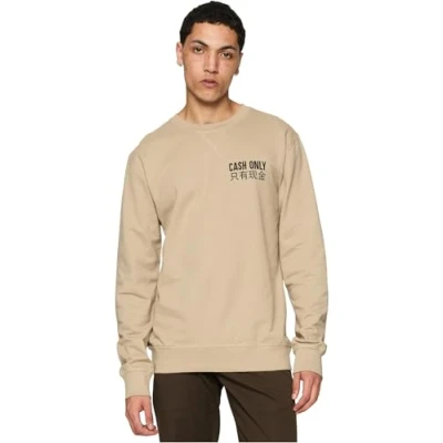 Afbeelding van Mister Tee CASH ONLY Crewneck Sweater, Heren, Maat: Large, Darksand