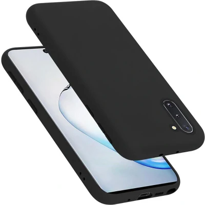 Afbeelding van Cadorabo Hoesje geschikt voor Samsung Galaxy NOTE 10 Case in LIQUID ZWART Beschermhoes TPU silicone Cover