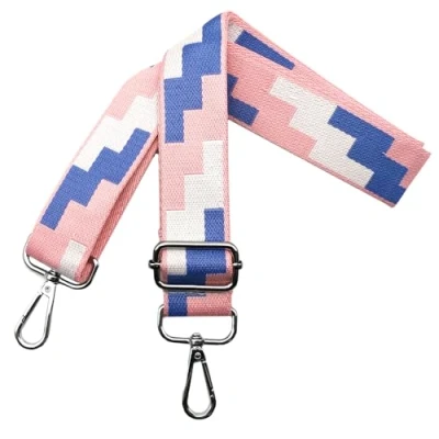 Afbeelding van Zadelriemen om te wisselen, verstelbare schouderriem voor tassen, tasriem, breed 3,8 cm, met zilveren karabijnhaak dames, draagriem, schoudertas en handtassen, roze, J2