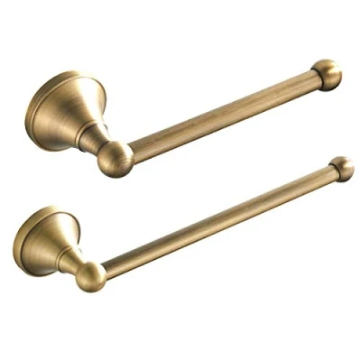 Afbeelding van Flybath 2 delige badkameraccessoireset handdoekring en toiletrolhouder antiek messing wandmontage, geborsteld brons