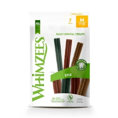 Afbeelding van Whimzees Stix 1 Week Voordeel Verpakking Hondensnacks Dental 230 g 7 stuks Medium