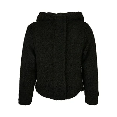 Afbeelding van Urban Classics Kinder Sherpa Fleecejas voor kinderen, Maat: 122/128, Black