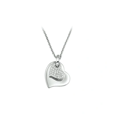 Afbeelding van Zilveren Ketting Hart Zirkonia 1,3 mm x 41 45 cm lang