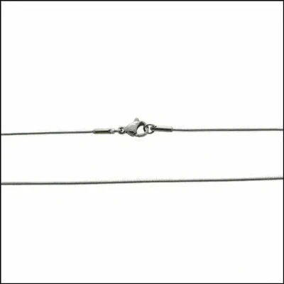 Afbeelding van Dunne slangen ketting zilverkleurig staal 55cm 1mm