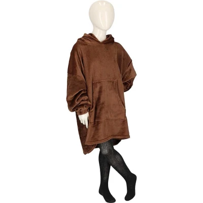 Afbeelding van Apollo Oversized Beren Hoodie Kids Donker Bruin One Size jongens deken Meisjes