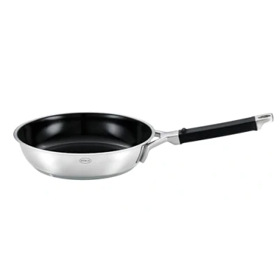 Afbeelding van RÖSLE SILENCE PRO CeraPlus Koekenpan, antiaanbaklaag &amp; robuust Ø 24 cm, hittebestendig tot 260 C, keramische afdichting, zilver, roestvrij staal 18/10, vaatwasmachinebestendig