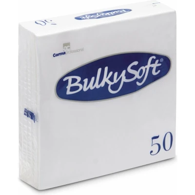 Afbeelding van Bulky soft napkins servetten celllulose wit 2 laags 33x33 cm 1/4 vouw 50