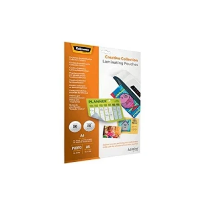 Afbeelding van Fellowes lamineerhoezen Admire Creative Collection, 80 Micron (2 x Micron), Mat &amp; Glanzend, diverse formaten, 50 pk
