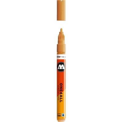 Afbeelding van Molotow ONE4ALL 2mm Acryl Marker Licht Oker Bruin Geschikt voor vele oppervlaktes zoals canvas, hout, steen, keramiek, plastic, glas, papier, leer...