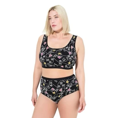 Afbeelding van Ulla Popken grote maten plus size maxislips, 3 pack, hoge taille, zwart, 46 48