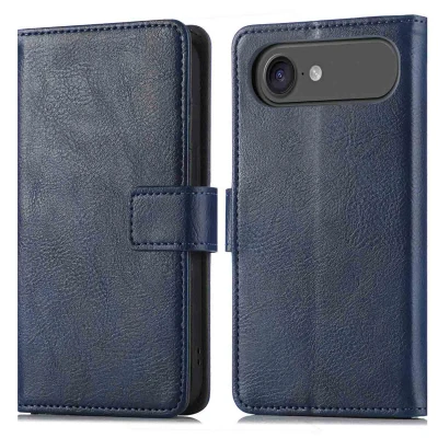 Afbeelding van Apple iPhone 17 Air Hoesje Kunstleder imoshion Bookcase Donkerblauw Telefoonhoesje