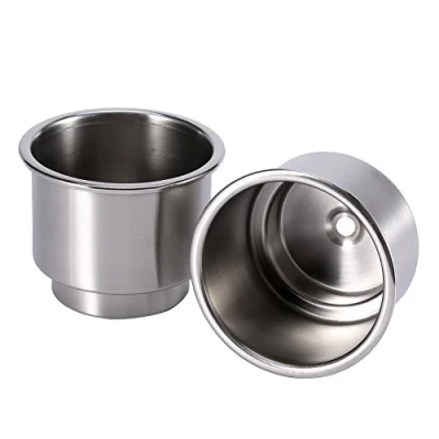 Afbeelding van Metalen Drinkhouder, Universele Rvs Drinkbekerhouder Outdoor Drinkbeker Fles Kan Houder met Insert Afvoergat voor Marine RV Boot Jacht Auto (2 Stks) Bekerhouders
