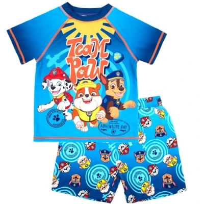 Afbeelding van Paw Patrol Zwemset voor jongens, 2 delig zwemshort en T shirt, UV zonwering, zwemkostuum jongens van 6 jaar, Blauw, 4 5 jaar