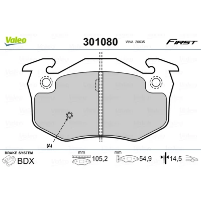 Afbeelding van Valeo Remblokset 301080