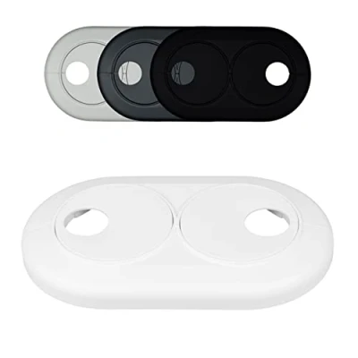 Afbeelding van FUX 5 stuks dubbele verwarmingsbuis, rozet, buisafstand variabel, kleuren en maten, buisafdekking, bekleding, radiator, rozetten, afdekkingen verwarmingsbuis (28 mm, wit RAL 9016)