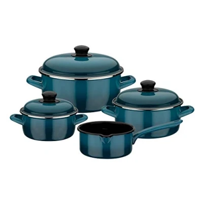Afbeelding van GSW 190107 pannenset Blue Shadow 7 delig, staal email