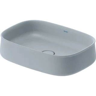 Afbeelding van Duravit zencha opzetwastafel 550 mm grijs zijdemat zonder kraangat geslepen wondergliss 23735567791