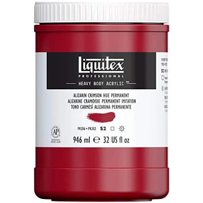 Afbeelding van Liquitex 8870253 Professional Heavy Body acrylverf in kunstenaarskwaliteit met uitstekende lichtechtheid en boterachtige consistentie, 946ml Pot, Alizarin Crimson Hue Permanent
