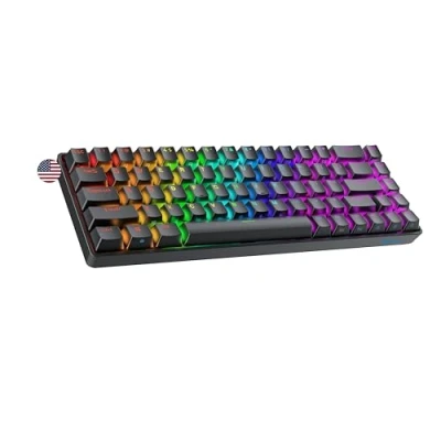 Afbeelding van Ranked Master M65 HE 65% Rapid Trigger Technology Magnetisch Mechanisch Gaming Toetsenbord 68 RGB LED toetsen voor PC/Mac Gamer US Layout (Zwart, Clear Switch)