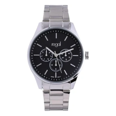 Afbeelding van Lucardi Classic Chronograaf, Heren, Maat: One Size, Silver