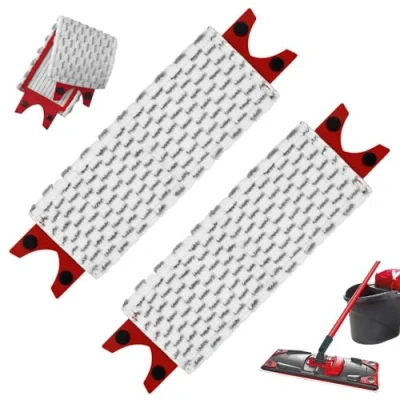Afbeelding van Vervangende hoes Voor vloerwissers, 2 stuks dweilmop vervangingshoekset, gevoelige wisserhoes,vervangende wisserdoek vloeren, Vileda UltraMax 1