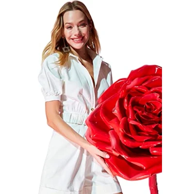 Afbeelding van Trendyol Witte Overhemdkraag Van Gabardine Met Riem, Mini Geweven Overall Twoss21Tu0238