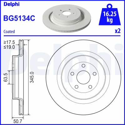 Afbeelding van Delphi Diesel Remschijven BG5134C