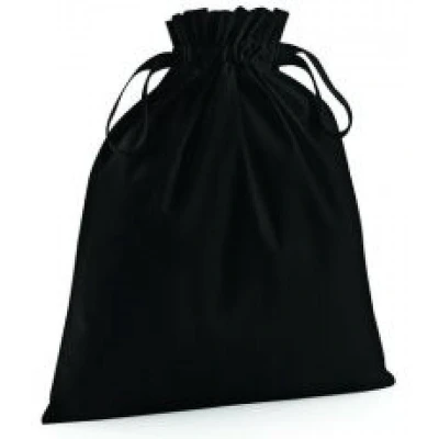 Afbeelding van Westford Mill Organic Cotton Draw Cord Bag WM118 Black XS (10 x 15 cm)