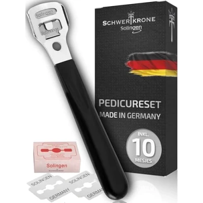Afbeelding van Schwertkrone Solingen eeltschaaf met 10 mesjes/reservemesjes, roestvrij stuks/afzonderlijk verpakt