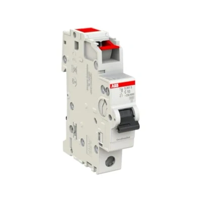 Afbeelding van Abb s201s installatieautomaat 1p c karakteristiek 10a iec en 60898 1 6ka module breedte 17 5mm uitv schroefloos insteek 2cds251002r0104