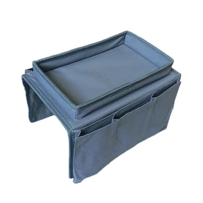 Afbeelding van BEISIJIA Sofa Armsteun Organizer Met Bekerhouder Lade, Bank Caddy TV Afstandsbediening Opslag Houder voor Mobiele Telefoon Tablets Tijdschriften Boek Bril Kabels Drinker Snacks Pouch (Bruin)