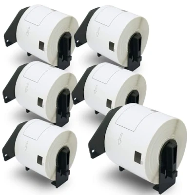 Afbeelding van BETCKEY 6 Rollen DK 11202 Labels Compatibel met Brother, 62mm x 100mm, 1800 Labels, verzendlabels voor Brother QL Labelprinters
