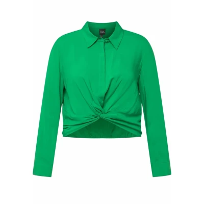 Afbeelding van Ulla Popken NŒUD Fantaisie Coupe Courte Manches LO Blouse, Dames, Maat: 58/60, Vert gazon