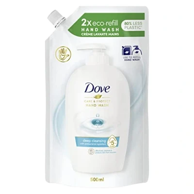 Afbeelding van Dove Care &amp; Protect Vloeibare Zeep/Handwaslotion in navulzakje /met antibacteriële werking 500 ml