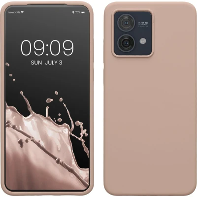 Afbeelding van kwmobile telefoonhoesje geschikt voor Motorola Moto G84 5G Hoesje met siliconen coating Smartphone case in oudroze