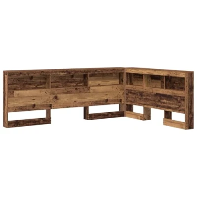 Afbeelding van vidaXL Opberghoofdbord met plank hoofdeinde opslag Oud hout 140 cm Bewerkt
