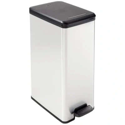 Afbeelding van Curver Deco Bin Prullenbak, Kunststof, 40 L Zilver