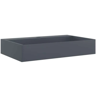 Afbeelding van vidaXL Wastafel 60x38x11 cm mineraal gegoten/marmer gegoten antraciet