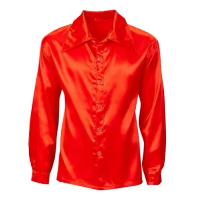 Afbeelding van W WIDMANN MILANO Party Fashion Discohemd in jaren &#039;70 stijl, satijnen hemd met lange mouwen, carnaval